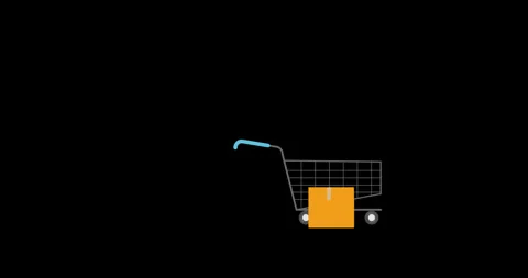 Shopping basket and box Stock Footage 255501541