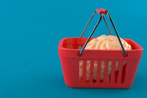 Shopping basket with brain Stock Illustration