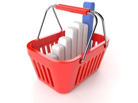 Shopping basket with chart Stock Illustration