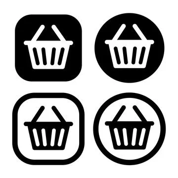 Shopping basket flat icon vector illustration symbol Isolated template. Stock Illustration