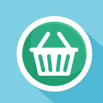 Shopping basket flat icon vector illustration symbol Isolated template. Stock Illustration