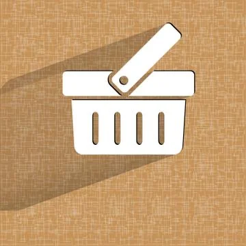 Shopping basket. Flat modern web design on a flat geometric abstract backgrou Illustrazione stock