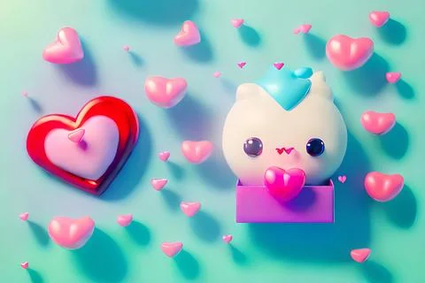 Shopping Basket with Hearts on diffrent background. Valentine's Day, Mother.. Stock Illustration