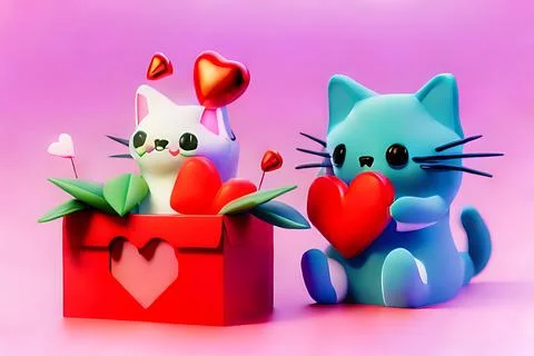 Shopping Basket with Hearts on diffrent background. Valentine's Day, Mother.. Stock Illustration