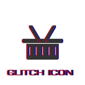 Shopping basket icon flat. Stock Illustration