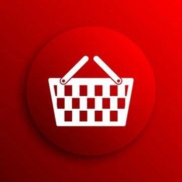 Shopping basket icon. Internet button on white background.. Stock Illustration
