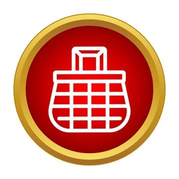 Shopping basket icon representing retail commerce Stock Illustration