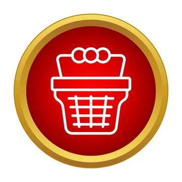 Shopping basket icon representing retail commerce and sales Stock Illustration