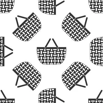 Shopping basket icon seamless pattern on white background. Vector Illustration Stock Illustration
