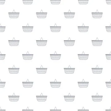 Shopping basket icon seamless pattern for retail concept Stockillustratie