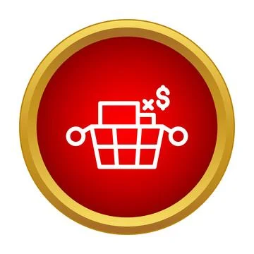 Shopping basket icon showing e commerce purchase and pricing Illustrazione stock