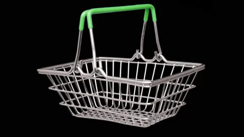 Shopping basket isolated. Stock Footage 104189617