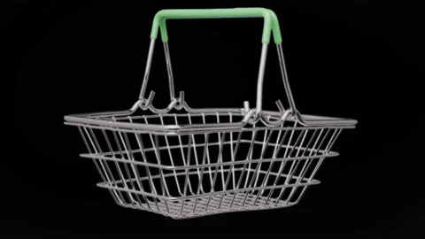 Shopping basket isolated. Stock Footage 104189944