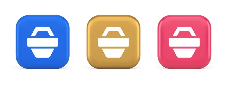 Shopping basket online store button commercial market checkout web app desi.. Stock Illustration