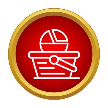 Shopping basket with pie chart representing retail analytics Illustrazione stock