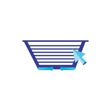 Shopping basket with pointer arrow Illustrazione stock