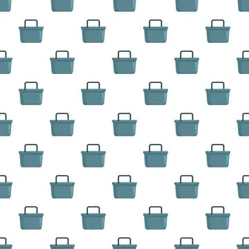 Shopping basket seamless pattern for retail background 스톡 일러스트