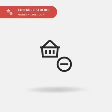 Shopping Basket Simple vector icon. Illustration symbol design template for w Stock Illustration