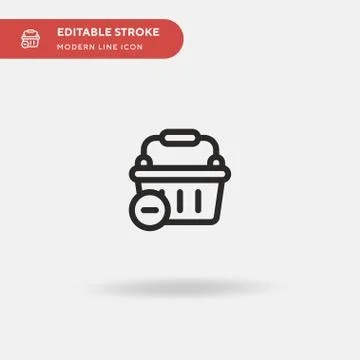 Shopping Basket Simple vector icon. Illustration symbol design template for w Stock Illustration