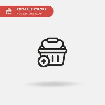 Shopping Basket Simple vector icon. Illustration symbol design template for w Stock Illustration