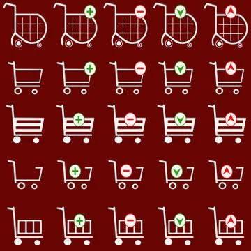 Shopping basket vector set - online shopping cart Stock Illustration