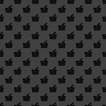 Shopping basket web icon. flat design. Seamless pattern. Stock Illustration