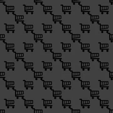Shopping basket web icon. flat design. Seamless pattern. Illustrazione stock