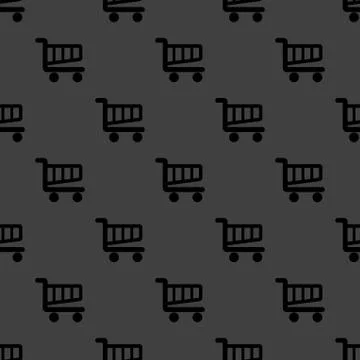 Shopping basket web icon. flat design. Seamless pattern. Stock Illustration