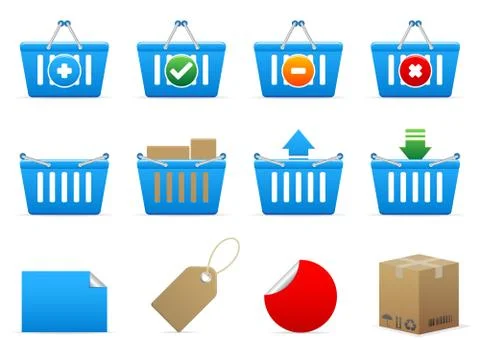 Shopping baskets icons Stock Illustration