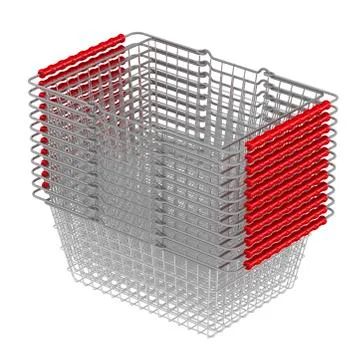 Shopping baskets in the stack Stock Illustration