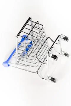 Shopping baskets on a white background. Macro shot Stock-Fotos