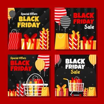 Shopping On Black Friday Stock Illustration