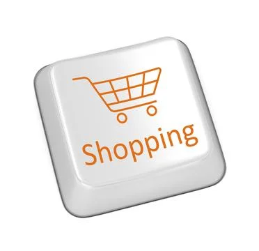 Shopping button, This is a computer generated and 3d rendered picture Stock Illustration