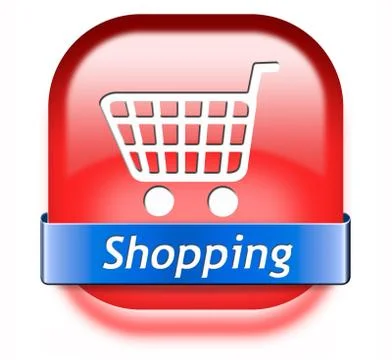 Shopping button Illustrazione stock