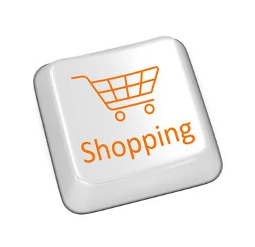 Shopping button Shopping button , This is a computer generated and 3d rend... Stock Photos