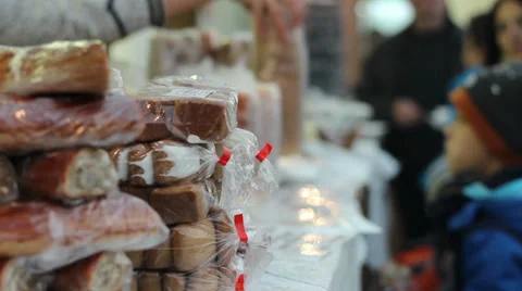 Shopping for Cake and Pastry Stock Footage 31899962
