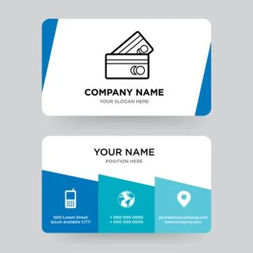 Shopping card line outline style business card design template, Visiting for  Stock-Illustration