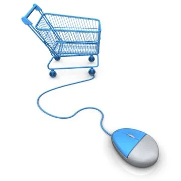 Shopping carry mouse Stock Illustration