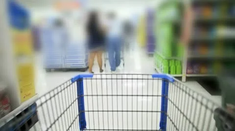 Shopping Cart Blurred Stock Footage 9295899