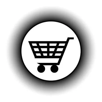 Shopping cart button. Illustrazione stock