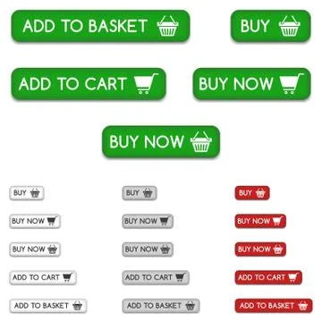 Shopping cart buttons Stock Illustration