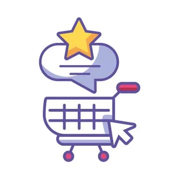 Shopping cart with digital elements in white background Stock Illustration