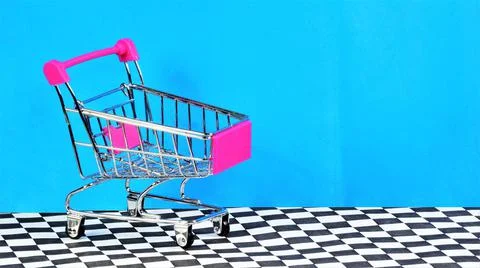 Shopping cart. Empty background space for the text label Stock Photos
