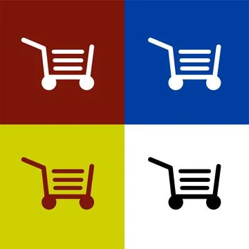 Shopping cart flat icon vector illustration symbol Isolated template. Stock Illustration