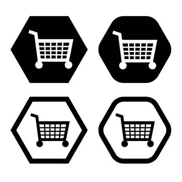 Shopping cart flat icon vector illustration symbol Isolated template. Stock Illustration