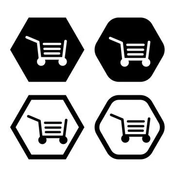 Shopping cart flat icon vector illustration symbol Isolated template. Stock Illustration