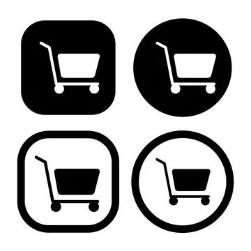 Shopping cart flat icon vector illustration symbol Isolated template. Stock Illustration