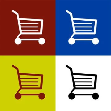 Shopping cart flat icon vector illustration symbol Isolated template. Stock Illustration