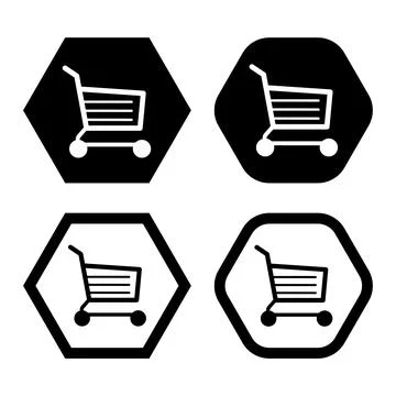 Shopping cart flat icon vector illustration symbol Isolated template. Stock Illustration