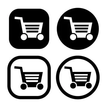 Shopping cart flat icon vector illustration symbol Isolated template. Stock Illustration